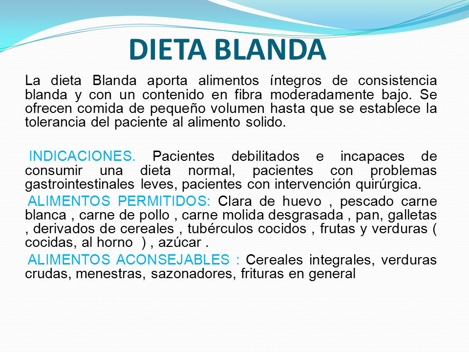 Dieta blanda o blanca